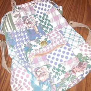 Brittania backpack/purse plaid floral multi pattern